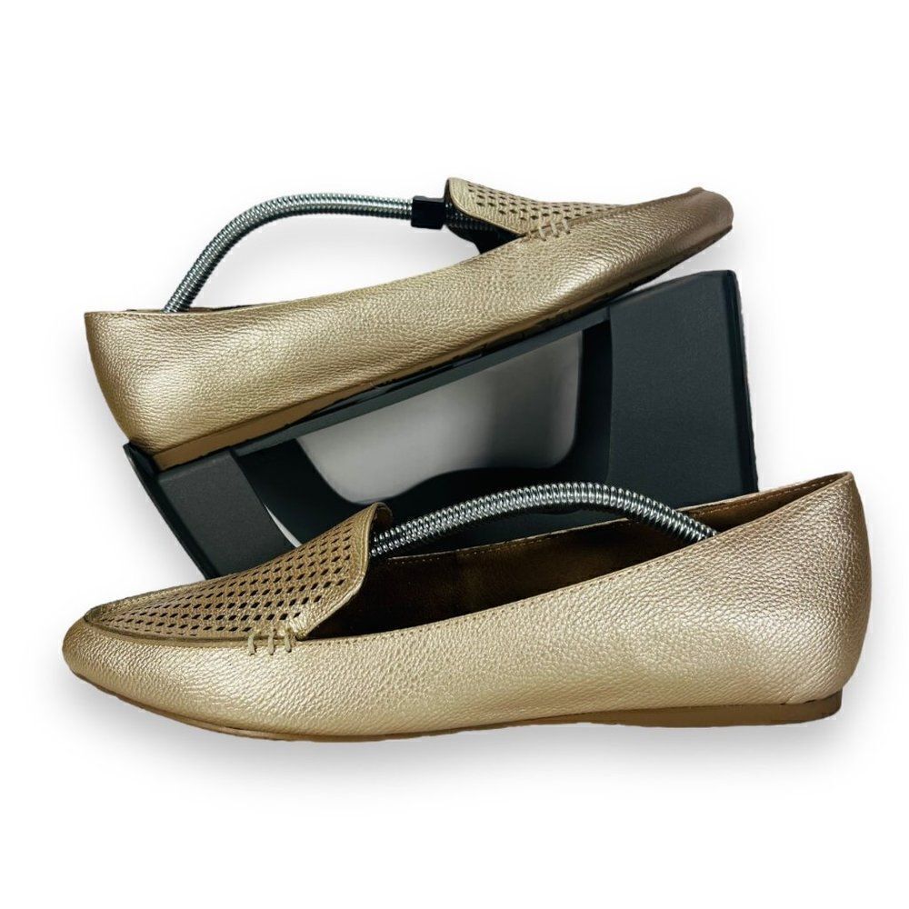 New Directions Ramsie Flats Shimmery Gold Vegan Leather Women's 7.5M